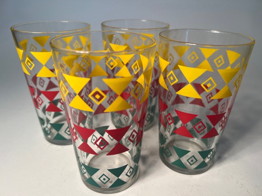 4 st Retro glas. 60-tal. Dricksglas