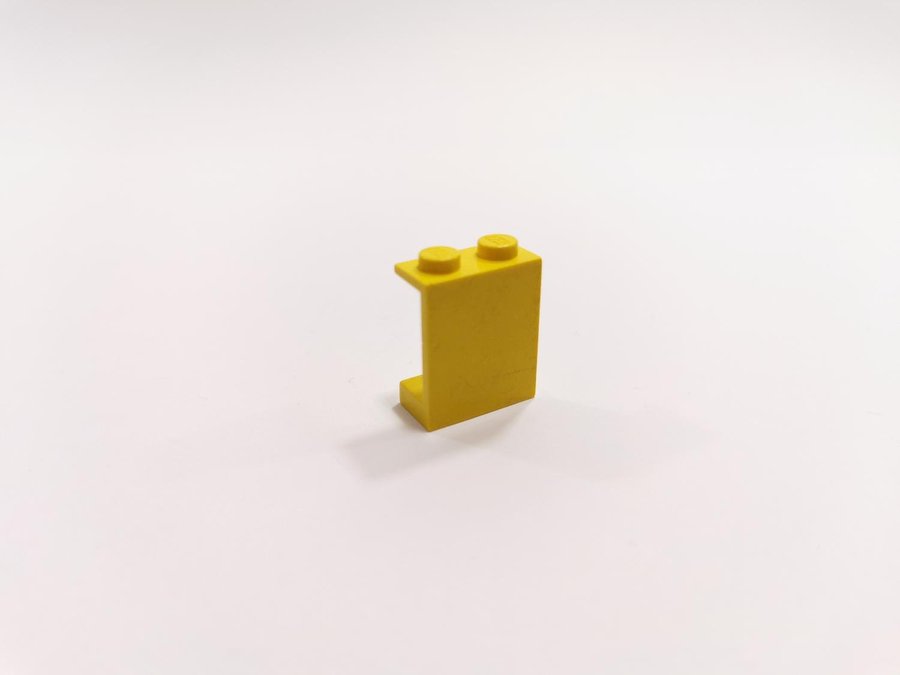 Lego - panel - vägg - 1x2x2 - part 4864a - solid stud - gul