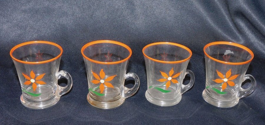 4 st glöggmuggar/retro/VINTAGE/glögg/glas/hushållsartiklar/bruksföremål/JUL