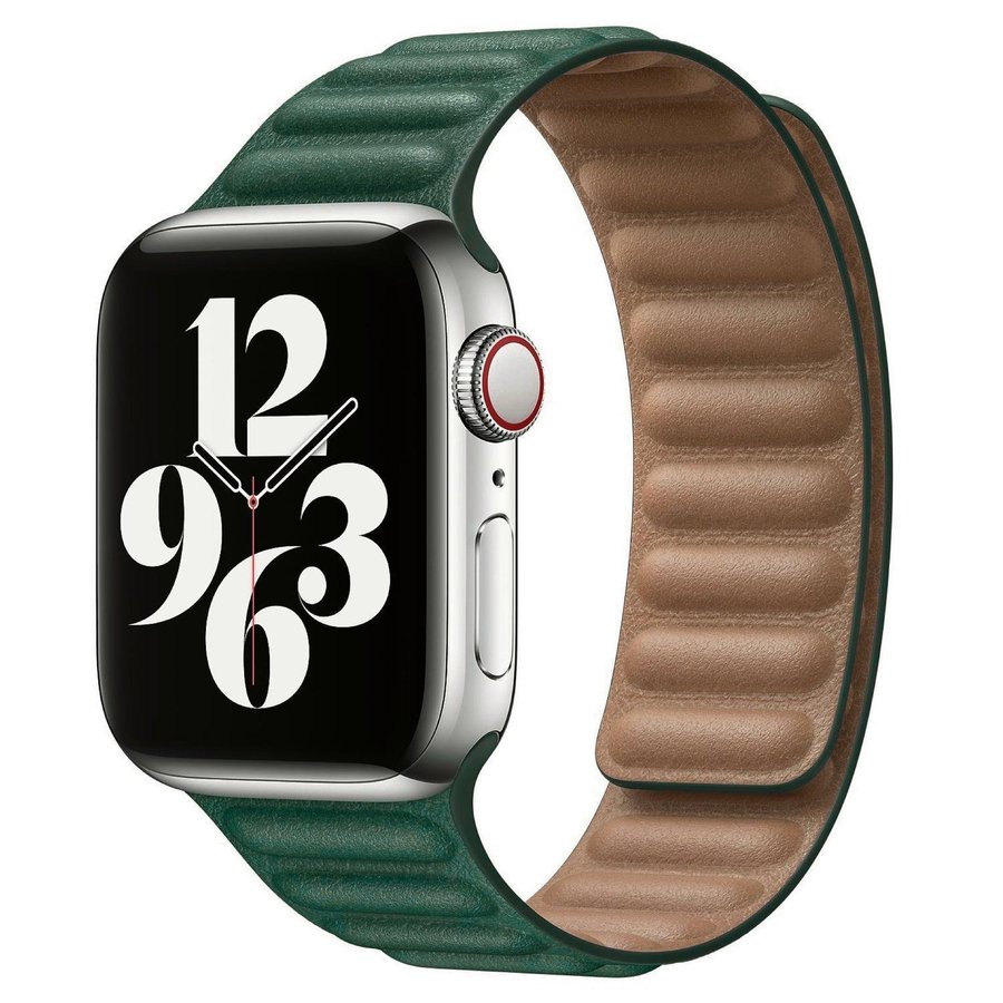 Läderlänk 44/45/46/49mm Apple Watch Armband - GRÖN