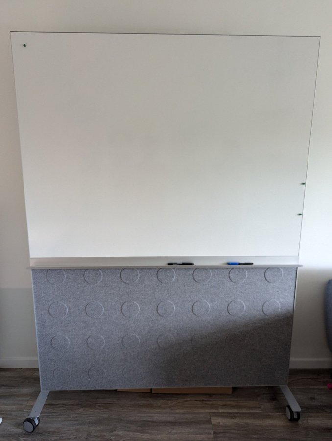 Rullbar golvskärm med panel/whiteboard