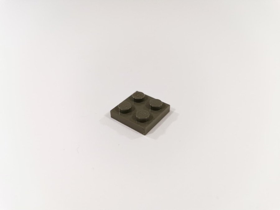 Lego - bas - plate - 2x2 - part 3022 - mörkgrå (old dark gray)