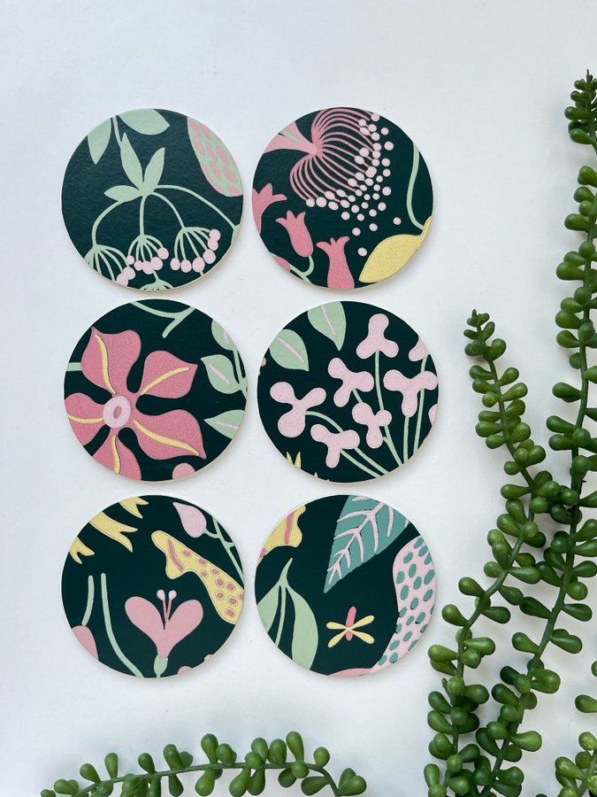 Coasters glasunderlägg Stig Lindberg Herbarium svensk design