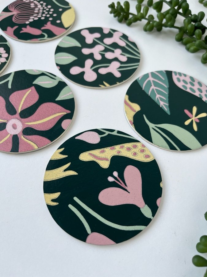 Coasters glasunderlägg Stig Lindberg Herbarium svensk design