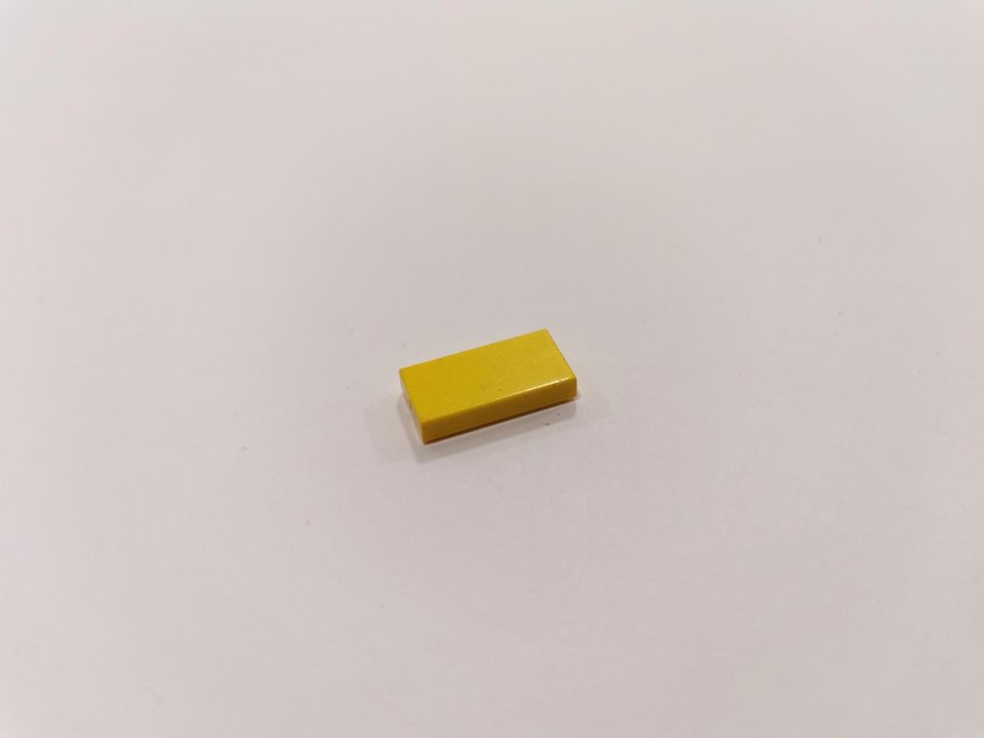 Lego - tile - slät - bas - 1x2 - part 3069 - gul