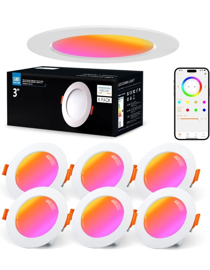 LED spottar spotlight Bluetooth RGB + varmvit 6-pack 230V