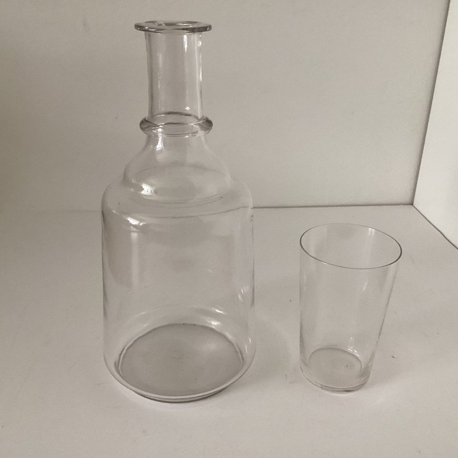 Glaskaraff med glas 1800tal