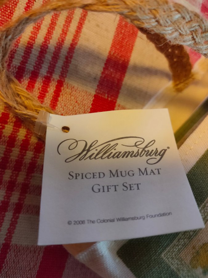 Williamsburg Spiced Mug Mat Gift Set, tygpåse+4 kryddunderlägg