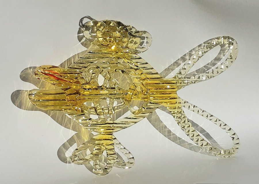 Bergdala glasbruk, fönstersmycke fisk, glasfisk / glaskonst, fönsterdekoration.