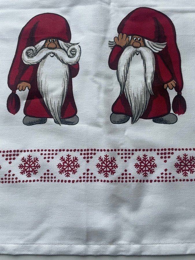 Gardinkappa gardin julgardin jultomtar inredning jul retro juldans dragspel