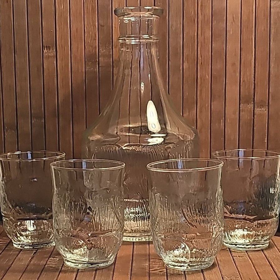 KARAFF utan kork OCH 4 ST.GLAS, FLEUR LUMINARC FRANCE