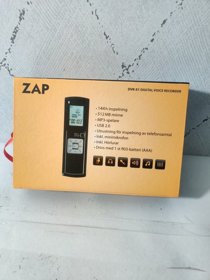 Zap DVR-X1 Digital Voice Recorder ,digital röstinspelare