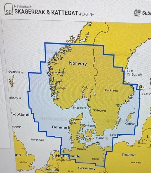 Navionics 45XG_N+ Skagerrak  Kattegatt 2021 version