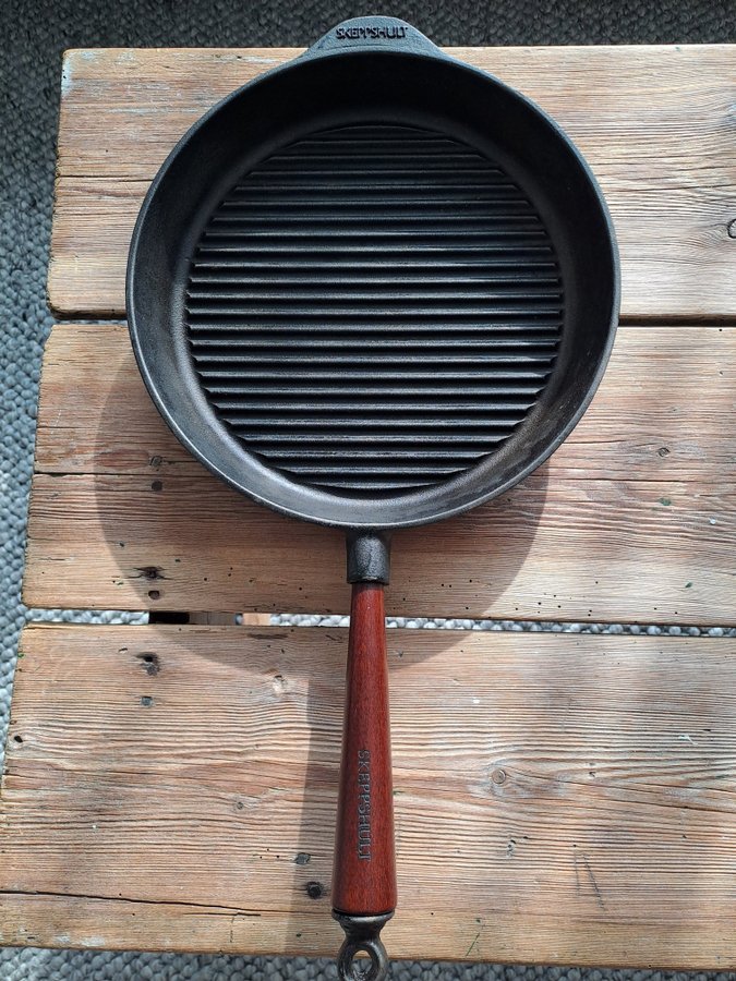 Skeppshult Grillpanna, 28 cm i diameter stekpanna, gjutjärn