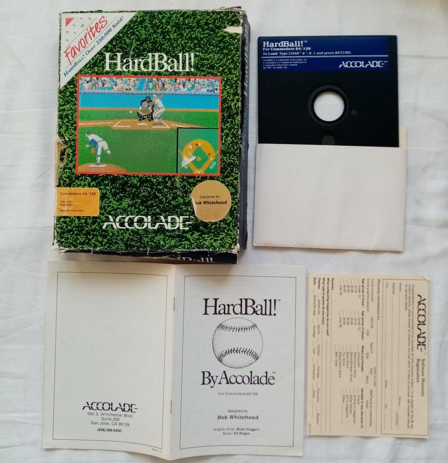 HardBall (Accolade) - US-NTSC - DISK ->TESTAD<- Commodore 64/C64