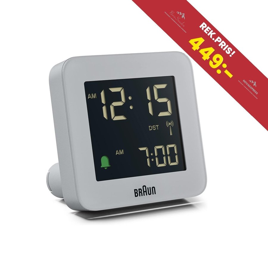 NY Braun digital radiostyrd väckarklocka | LCD | Snooze | Ord.pris 449kr