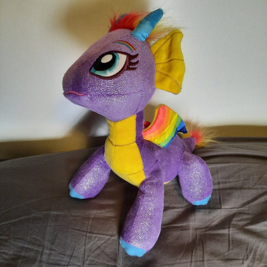 2016 Snap Toys Glitter Shine Dragons Rainbow Glow Stuffed Animal Plush