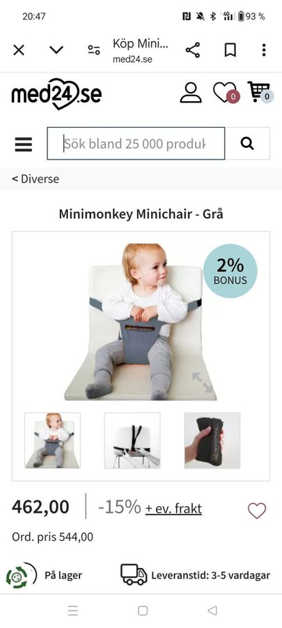 Minimonkey Mini Chair Grå