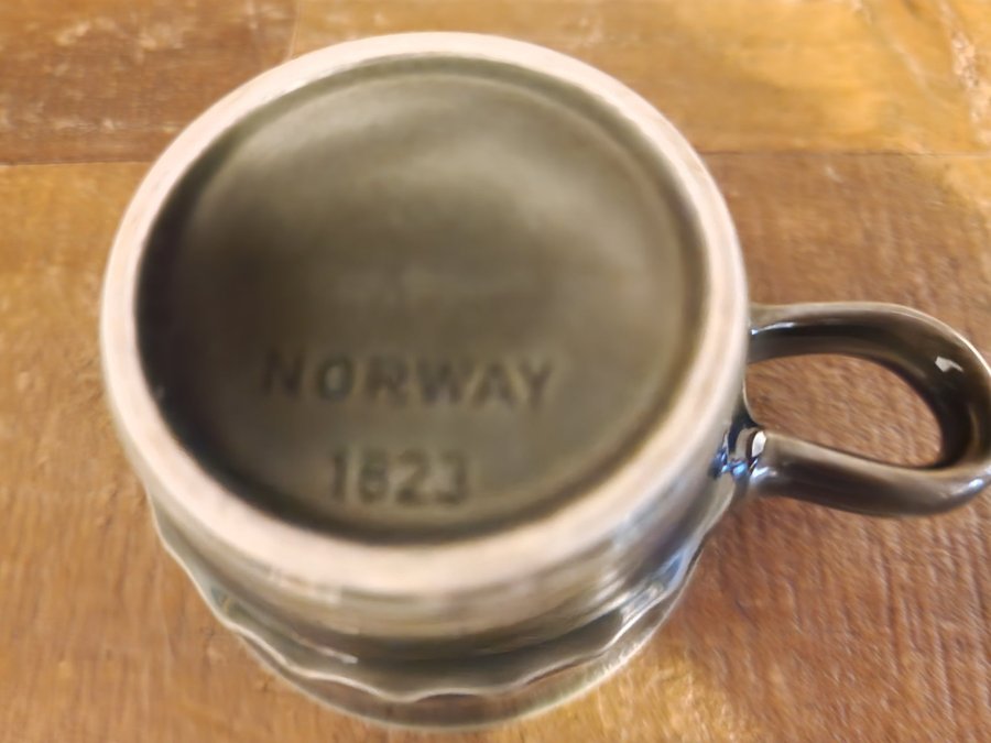 6 st Koppar muggar gröna med handtag Stavangerflint Norway Retro Vintage