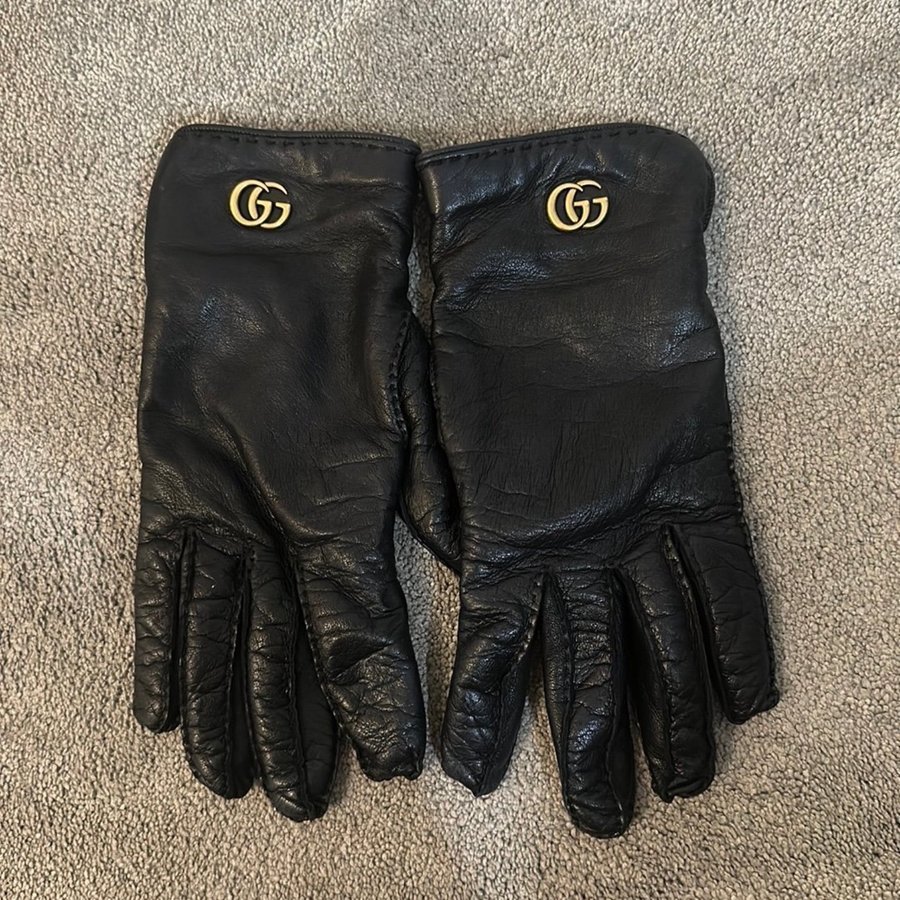 Gucci svart handskar, storlek 7 1/2