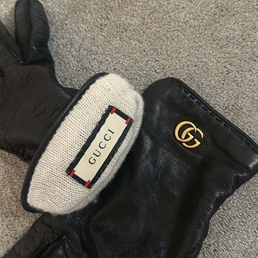 Gucci svart handskar, storlek 7 1/2