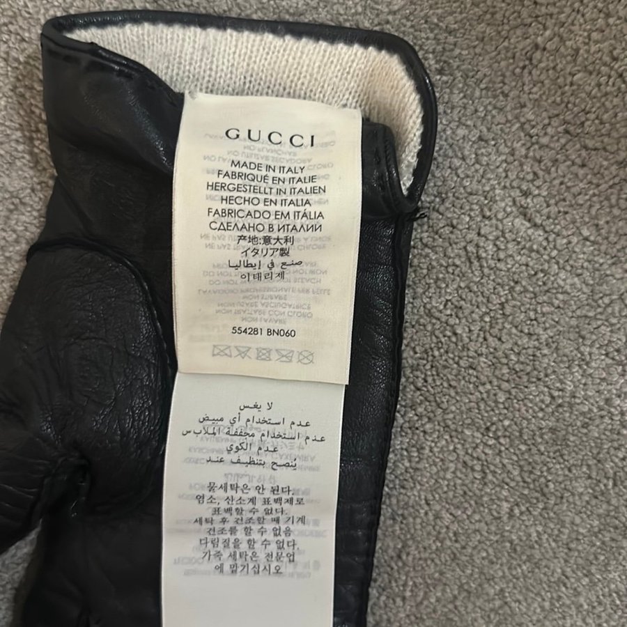 Gucci svart handskar, storlek 7 1/2