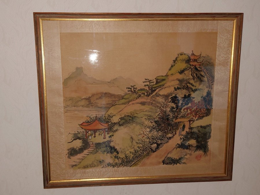 KINA, LANDSKAPS-MÅLNING, TIDIGT 1900-TAL, CHINESE PAINTING EARLY 20TH CENT.