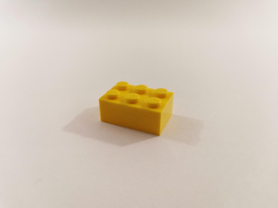 Lego - brick - bas - hög - 2x3 - part 3002 - gul