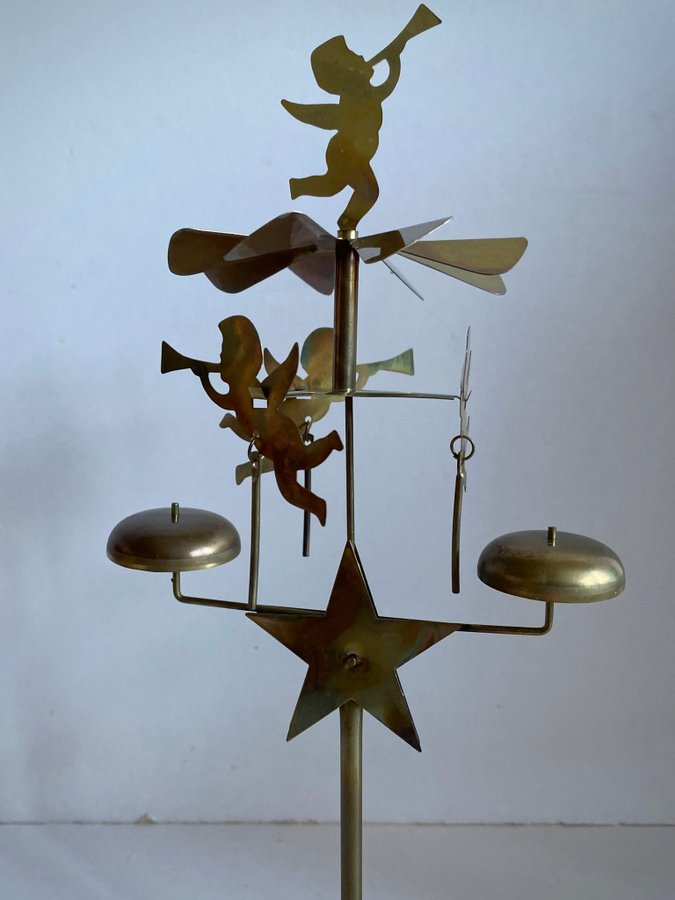 Änglaspel mässing Vintage Swedish Angel Chimes retro advent julbelysning jul