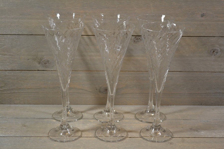 6 CHAMPAGNEGLAS - HELENA - ORREFORS - GUNNAR CYRÉN