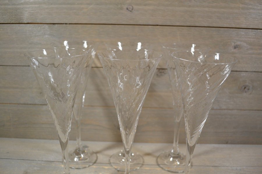 6 CHAMPAGNEGLAS - HELENA - ORREFORS - GUNNAR CYRÉN