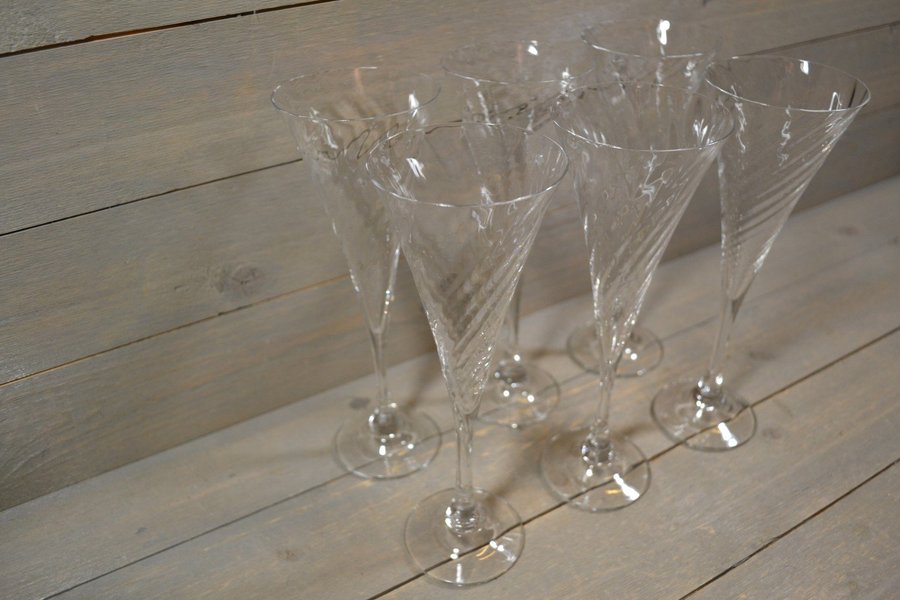 6 CHAMPAGNEGLAS - HELENA - ORREFORS - GUNNAR CYRÉN