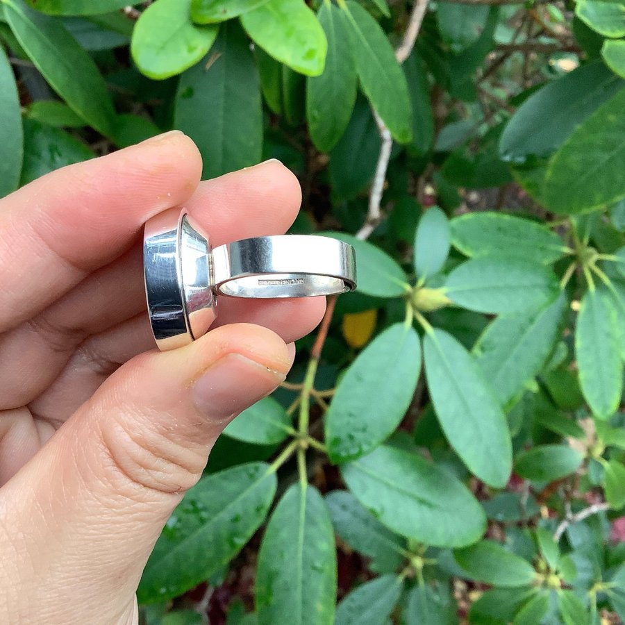 Vintage Ställbar Elis Kauppi Kupittaan Kulta Silver Ring m Stor Bergkristall