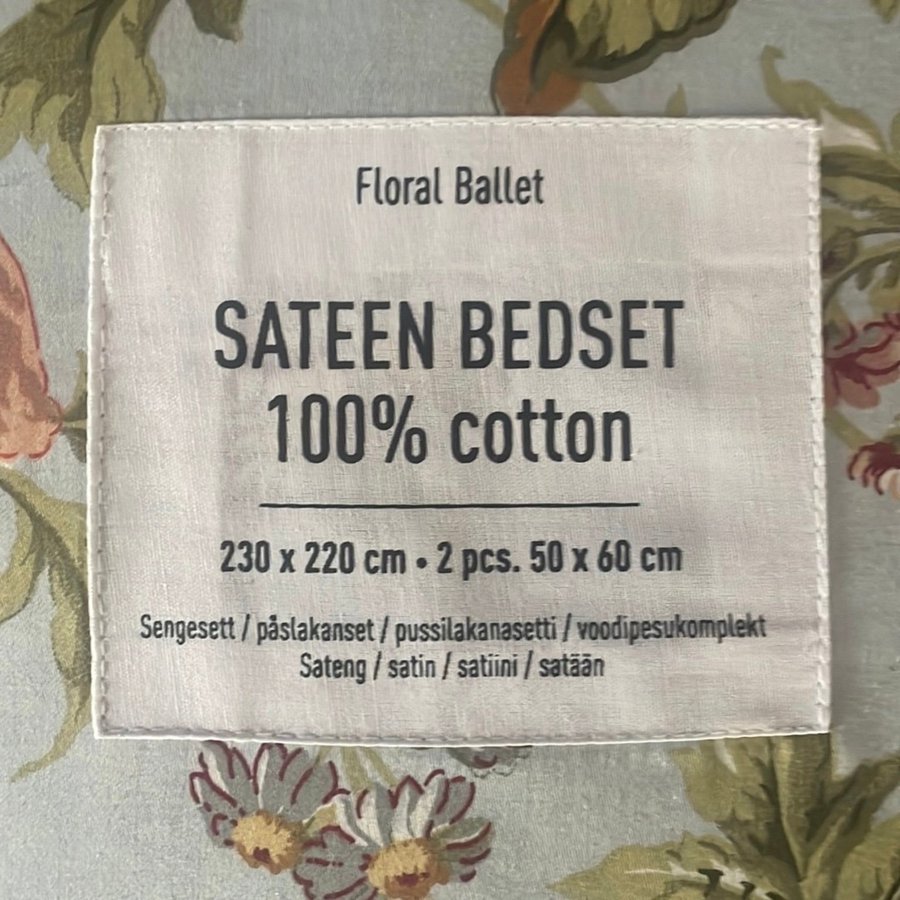 Sateen Bedset 100% Bomull - Floral Ballet