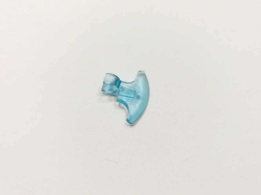 Lego - tillbehör - yxa - head with clips - part 53705 - blå (trans light blue)