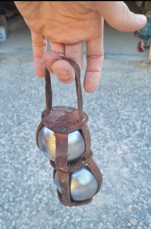 Vintage Boule läderväska för att bära två boulebollar pétanque fodral retro