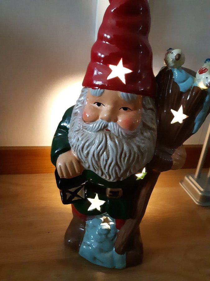 Stor Jylbelysning Jultomte/Tomte/Tomtelampa i förpackningen