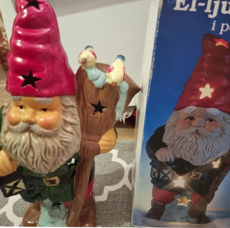 Stor Jylbelysning Jultomte/Tomte/Tomtelampa i förpackningen