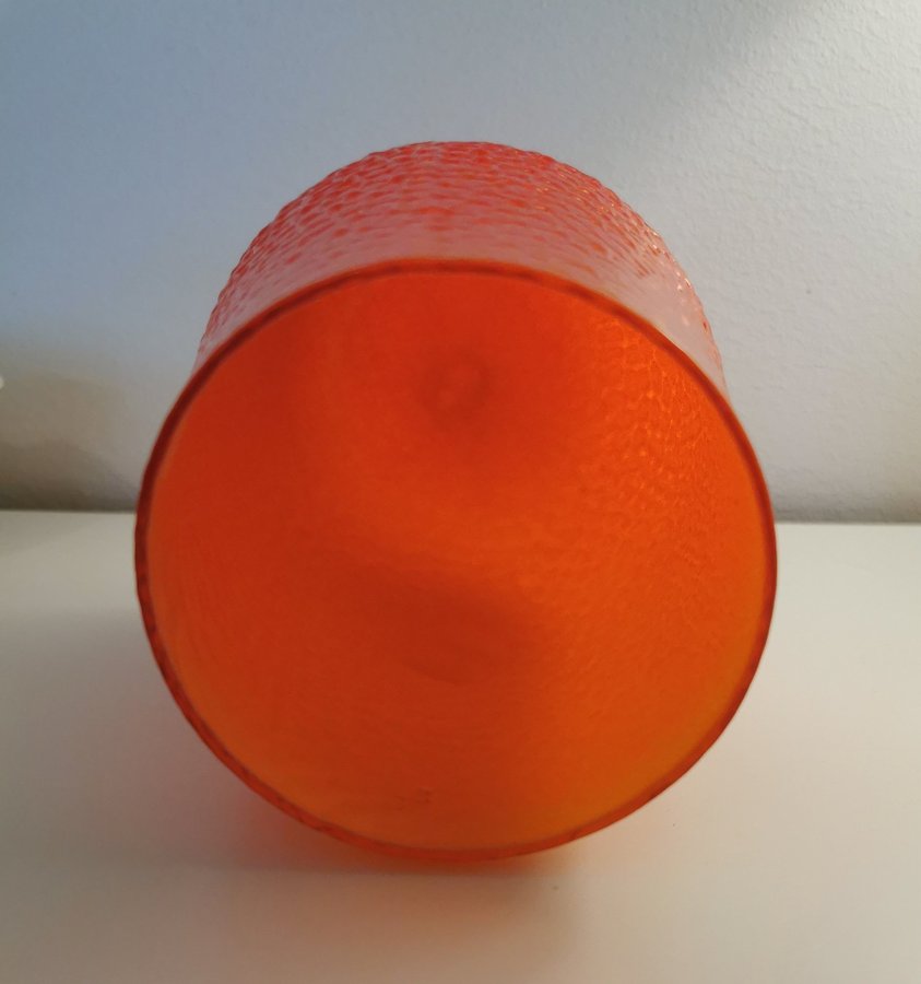 Retro vintage~orange vase~elme glasbruk~