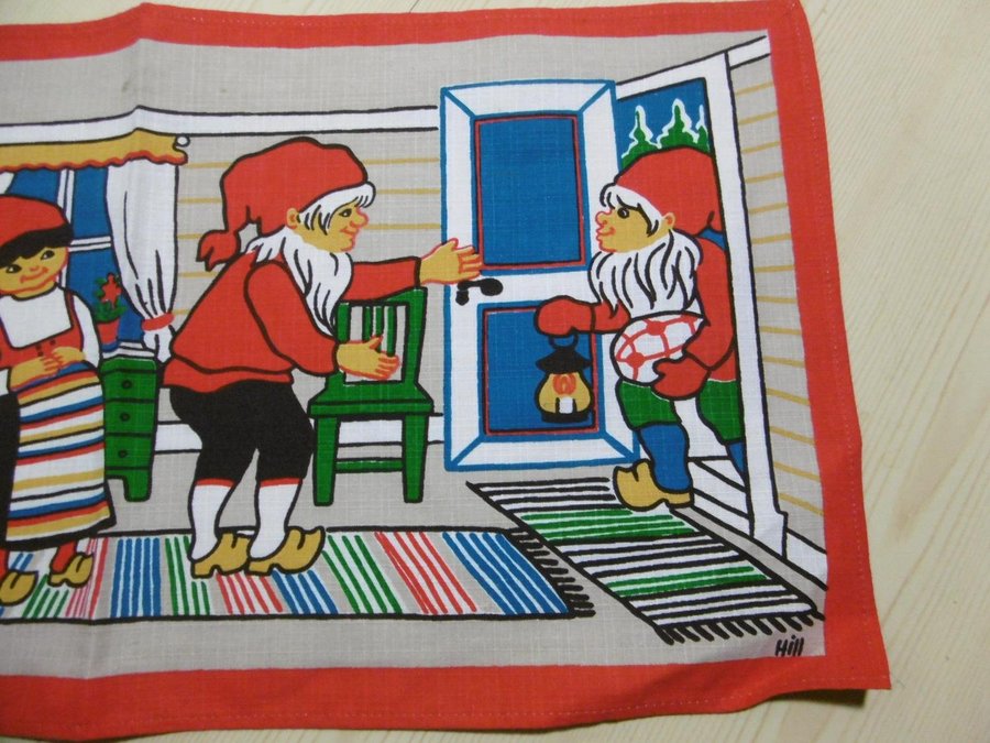 Retro bonad med julmotiv/tomtekök design Hill 60x30 cm