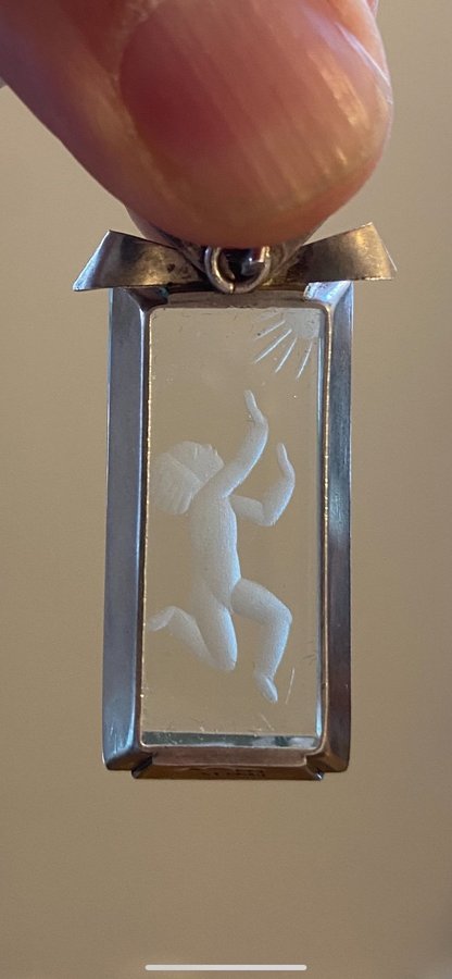 Art Deco Hänge . Silver och Bergkristall . HBA . h . 1948 .