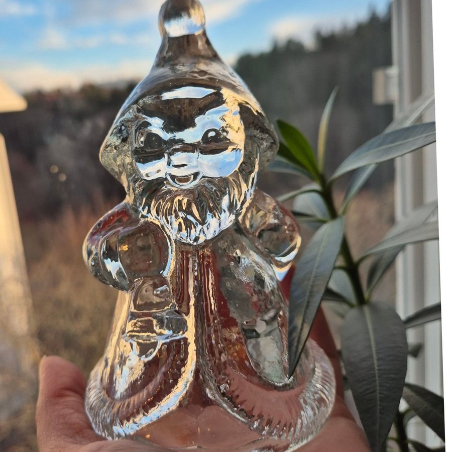 Glasfigur Tomte glasplinga