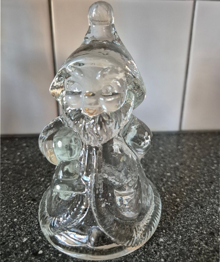 Glasfigur Tomte glasplinga