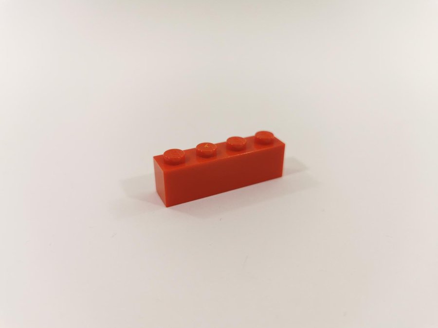 Lego - brick - bas - 1x4 - part 3010 - röd