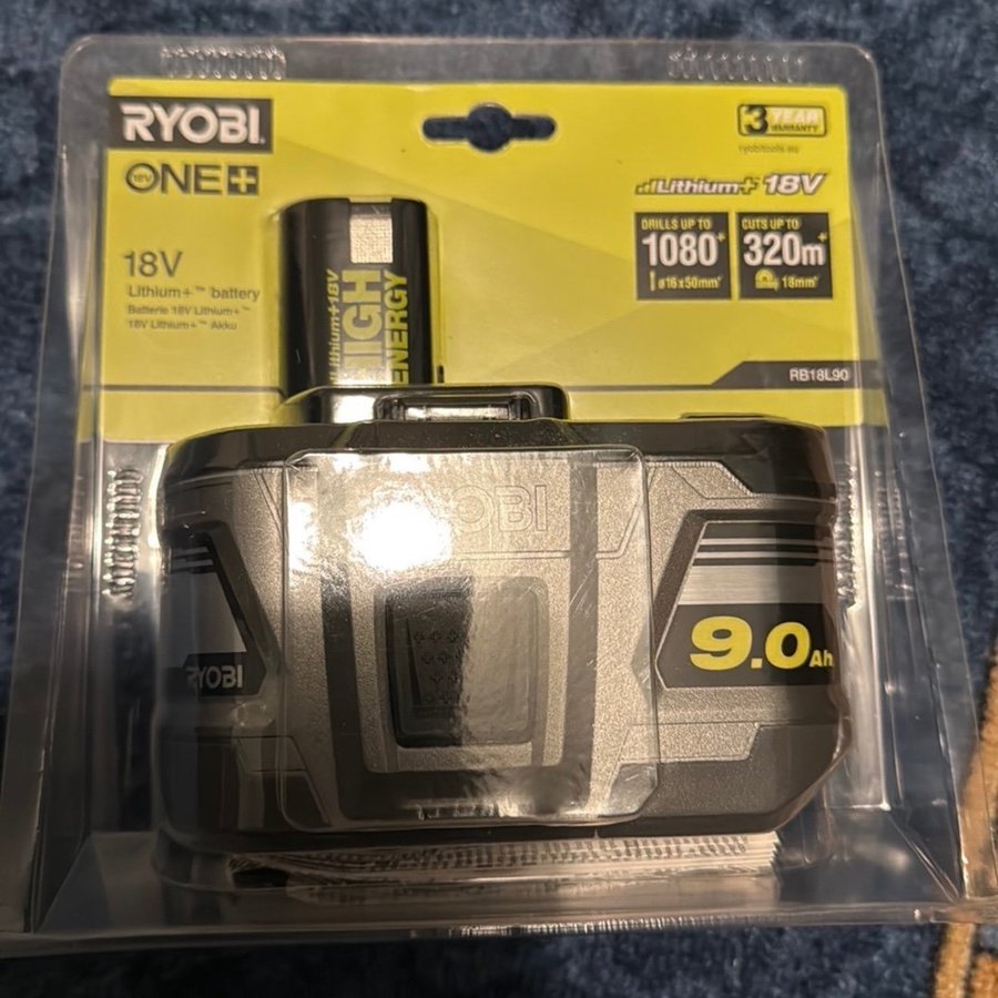 Ryobi One+ 18V 9.0Ah batteri