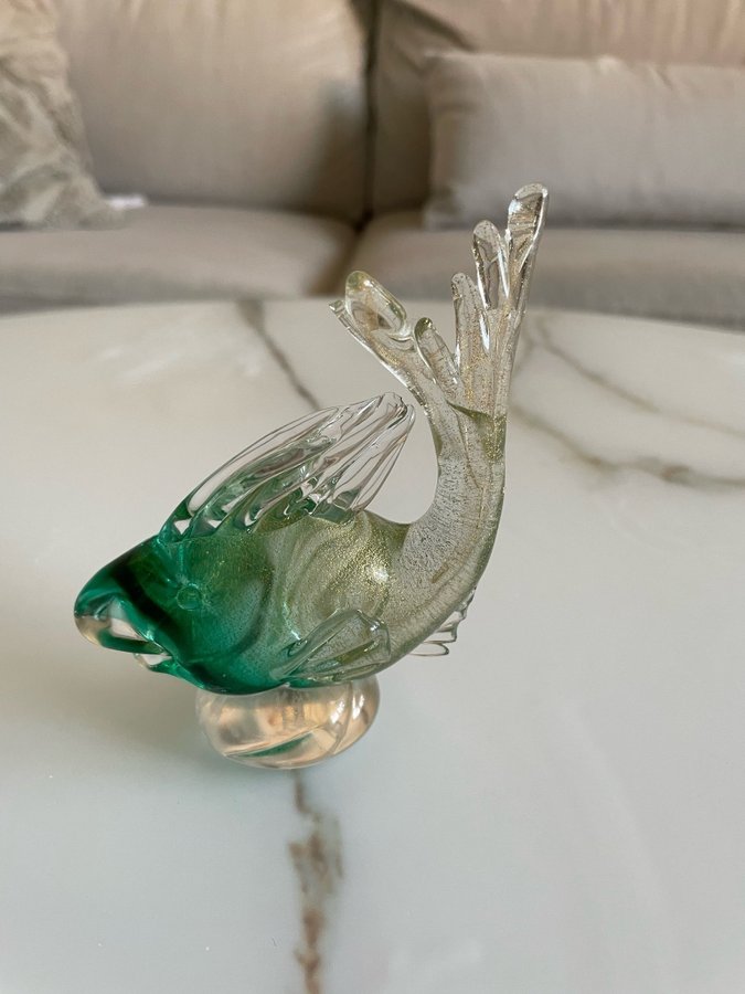 Murano Italien - Glas Fisk - Konstglas Fisk - Retro Figurin - Dyrbar fisk