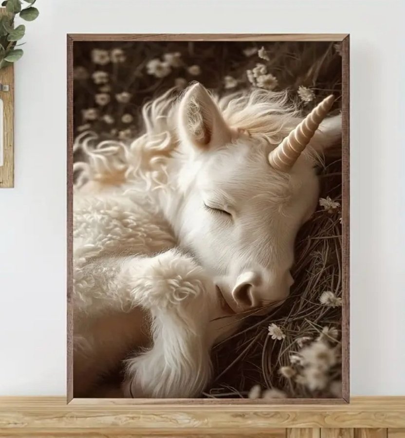 Canvas Poster Enhörning Unicorn Sagovärld Inredning 60x40 cm