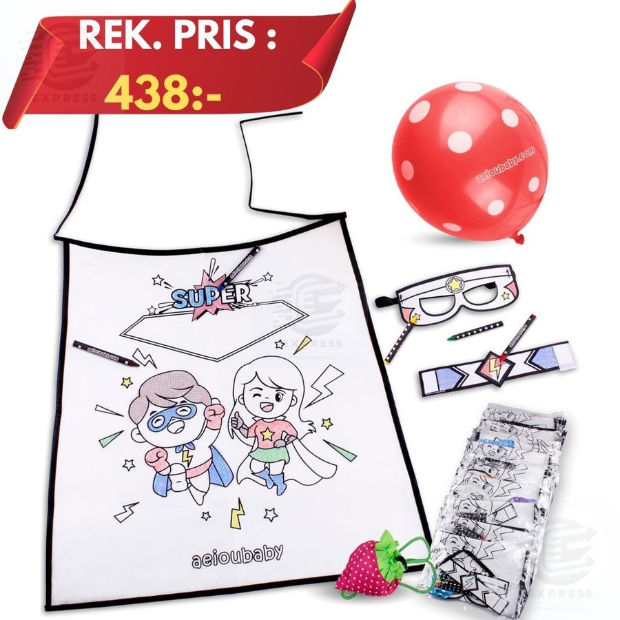 NY Superhjälte Festkit för barn • 25-pack Målarbara Capes  Masker  Ballonger