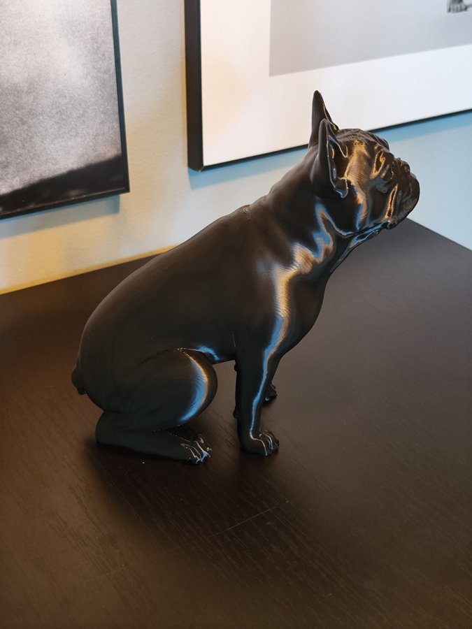 Fransk Bulldog Staty Svart