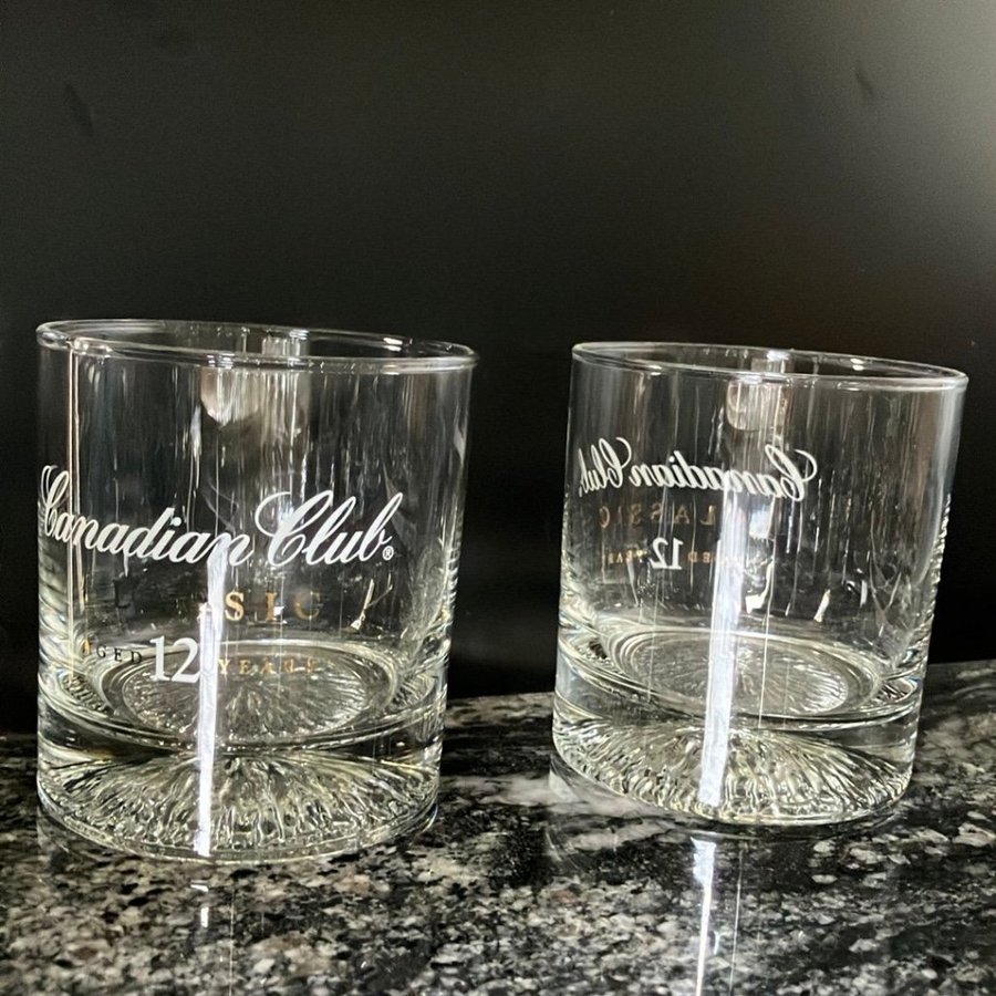 Canadian Club whiskey glas två st